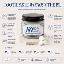 Nano Hydroxyapatite Toothpaste Tablets, Fluoride Free, Plastic Free, Travel Friendly, Remineralizing With NHA - NOBS62 - 查看 1