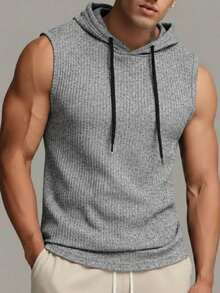 Men's Ribbed Knit Tank Top - Gris - Ver 1