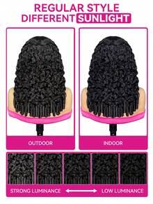 ISEE HAIR Wear Go 无胶缅甸卷发假发 13*6 透明蕾丝假发 180% 密度 16-24 英寸常规尺寸 自然色 预剪蕾丝 预拔发际线 预漂白发结 真人发 日常佩戴 女性 - SNatural - 查看 8