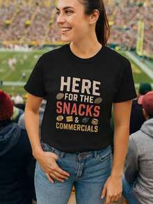 1 Match Day T-Shirt, Football Shirt, Blue And White, Women's Football, Preppy Football, Soccer Mom, Cute Football Shirt, 180g 100% Soft Cotton - Black-2 - 查看 9