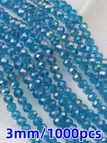 600Pcs 3mm AB Color Faceted Crystal Glass Beads, Rondelle Loose Spacer Beads For Jewelry Making DIY Crafts Wind Chimes Suncatchers Bracelets Necklaces - Multicolor - View 19