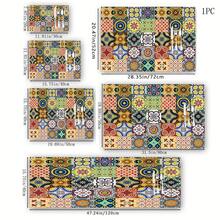 1pc Multicolor Floral Tile Pattern Printed Coffee Bar Mat, Stove Mat, Drainage Mat, Silicone Drainage Mat For Coffee Machine, Rubber Drainage Mat, Super Absorbent And Wear-Resistant Dish Drying Mat, For Countertop, Restaurant, Kitchen, Patio Dining Table Decor, Household Kitchen Supplies, Countertop Decorative Mat - Multicolor - View 17
