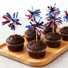20pcs US Independence Day Decorative Slips, Cake Plugs, Tassel Slips, Dessert Slips, National Day Slips - Multicolor - View 3