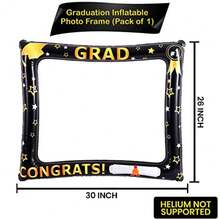 , Inflatable Graduation Photo Booth Frame 2026 - Big, 30 Inch Graduation Photo Booth Props 2026 Graduation Props 2026 For Photoshoot Graduation Decorations 2026, Grad Party Supplies - Black and Gold - View 3