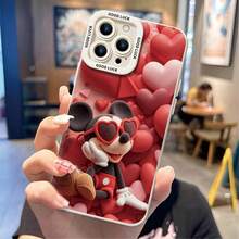 Disney Mickey Mouse Phone Case, Heart Sunglasses Protective Cover. Compatible With IPhone 17, 16, 15, 14, 13, 12, 11 Pro Series And Galaxy S22, S23, S24, S25 Models, Featuring A Plush-Style Mickey Wearing Heart-Shaped Sunglasses Against A Background Of Floating Red And Pink Hearts, Perfect For Fans Of The Iconic Mouse, Ideal For Birthdays, Holidays, Anniversaries, Graduation Gifts, Or Any Special Occasion To Surprise Family, Friends, Classmates, And Loved Ones. - trắng - Xem 2