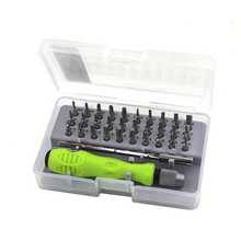 Juego de 32 destornilladores de precisión, mini destornilladores magnéticos portátiles planos y de estrella, adecuados para reparación de automóviles, muebles, teléfonos inteligentes, cámaras y pequeñas herramientas, idea de regalo de Navidad y Halloween - Juego de tornillos - Ver 11