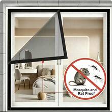 Self-Adhesive Window Mosquito Net, Summer Insect-Proof Door, Window Mosquito Net [BLACK] Mosquito-Repellent Mesh Window. - Screen Windows - View 47