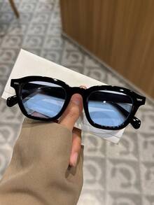 1pc Women's Geometric Plastic Casual Solid Color Versatile, Retro Leopard Print Bohemian Fashion Glasses Personalized Street Style Shades, Suitable For Vacation, Beach, Travel, Driving, Hiking, Street Photography, Dating, Outdoor - Multicolor - View 6