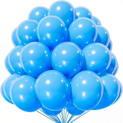 20pcs/50pcs Set Of 10-Inch Macaron Blue Latex Balloons, Suitable For Indoor, Party, Graduation Ceremony, Outdoor Events, Family Gatherings, Proposals, Balloon Arches