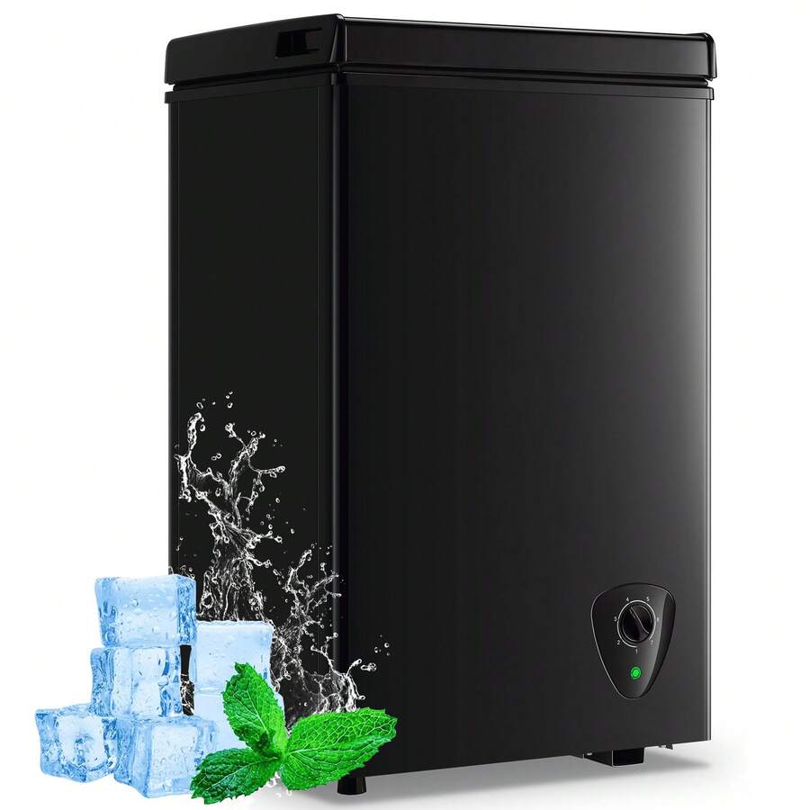 WANAI 2.5 Cu Ft MINI Chest Freezer, Deep Freezer With 7 Level Adjustable Temperature, Removable Storage Basket, Top Open Door, Ideal For Kitchen, Dorm & Office,Black - US B Type Plug(110-127V) - View 1