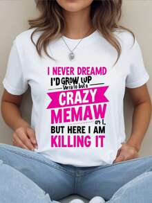 Un diseño inesperado alve con un tema divertido de la abuela. Esta es una camiseta cómoda de manga cortara mujeres, perfectara el uso de verano - Blanco - Ver 2