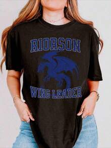 Xaden Riorson Wingleader T-Shirt, Fourth Wing Merch, Literary Merch, Booktok, Onyx Storm Reader, Violence Shadow Daddy, Onyx Storm Book Merch, Unisex T-Shirt, Short Sleeve Casual - 黑色 - 查看 1