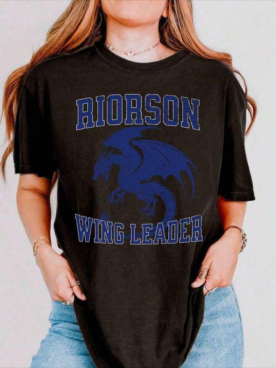 Xaden Riorson Wingleader T-Shirt, Fourth Wing Merch, Literary Merch, Booktok, Onyx Storm Reader, Violence Shadow Daddy, Onyx Storm Book Merch, Unisex T-Shirt, Short Sleeve Casual - 黑色 - 查看 1