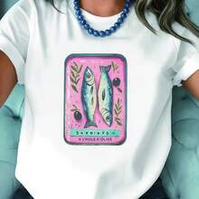 Printed T-Shirt For Men And Women - White - View 1
