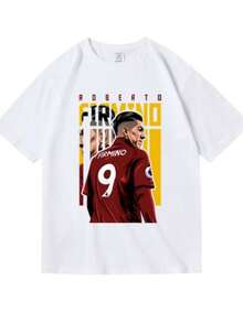 playeras de mujer 2026 Premier Leagues football Salah print handsome fashion cotton top short-sleeved Women T-shirt - Blanco - Ver 1