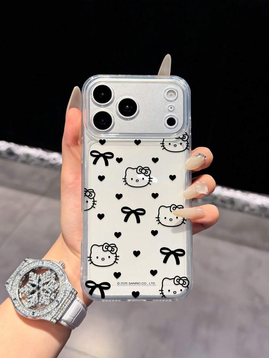 Miniso Hello Kitty 透明全包手机壳,兼容 iPhone 17 Pro Max、17、16 Pro Max、15 Pro Max、16 Pro Max、14、13、12、11、14 Pro、15 Plus、12 Pro、16 Plus、XS、14 Pro Max、13 Pro 及其他型号,卡通图案 - 彩色 - 查看 1