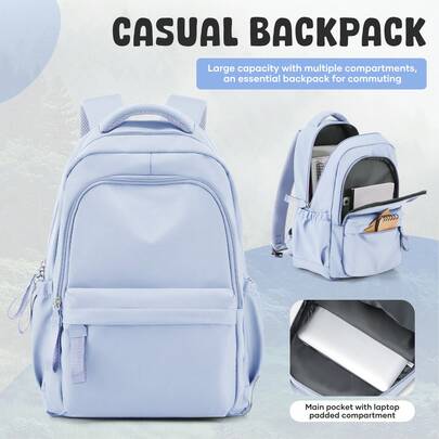 Mochila bolso con múltiples compartimentos, mochila casual negra para hombres, mochila de viaje, mochila para portátil, bolsa para computadora, mochila deportiva, mochila para ir y venir, con compartimento para portátil, perfecta para volver a la escuela secundaria, universidad, negocios, senderismo, viajes, campamento, deporte, regalo para estudiantes universitarios, novio, hombres
