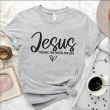 White Loose-Fitting T-Shirt With Letter Print, Modern, Short-Sleeved, Made Of Pure Cotton, European And American Style, High-End Print, Half-Sleeved, Fashionable For Summer. - 灰色短袖 - 查看 12