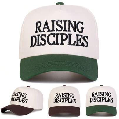 1pc Men's RAISING DISCIPLES Truck Driver Cap, Personalized Embroidered Letter Baseball Hat, Streetwear Fashion 5-Panel Cap, Outdoor Sun Protection Casual Hat For Spring, Autumn, Travel, Beach