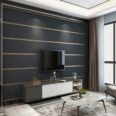 1 Cuộn Giấy Dán Tường 3D Cao Cấp - Họa tiết sọc hình học, chất liệu dày dặn, dễ lắp đặt, bền chắc - Thích hợp cho phòng ngủ, phòng khách, phông nền TV và trang trí nhà cửa với nhiều màu sắc khác nhau