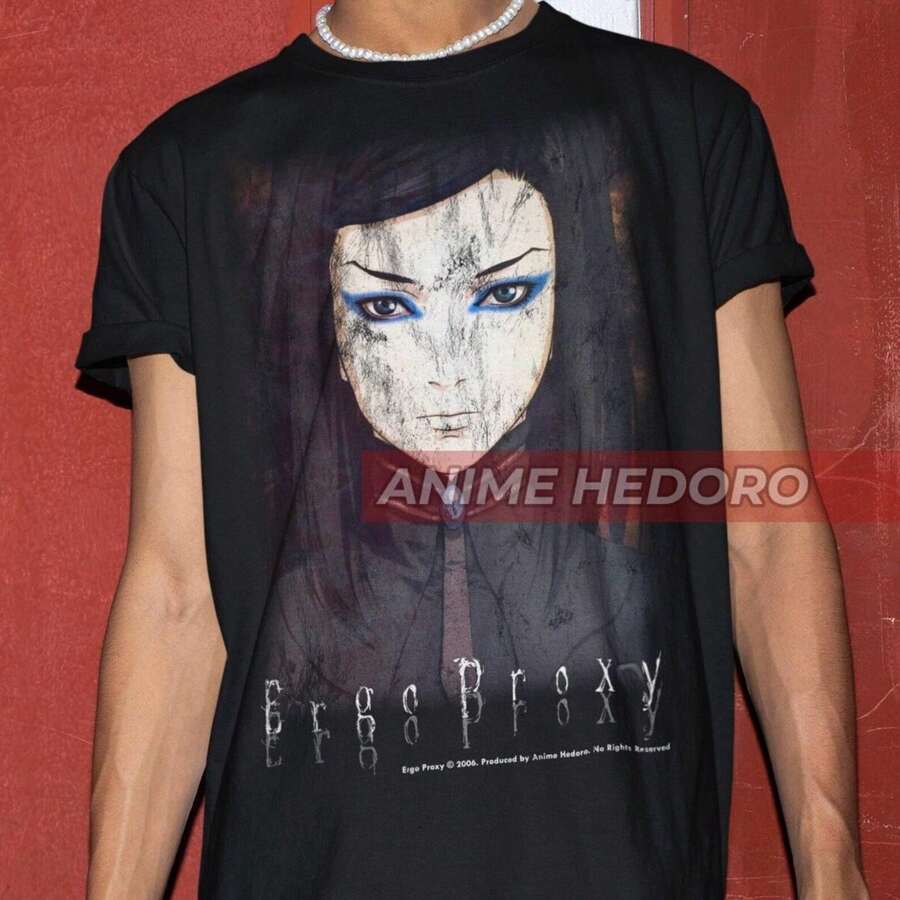 Camiseta UniS1ex Ergo Proxy ReL Mayer Vintage Anime, Camiseta Manga Waifu 220G de algodón suave para hombre y mujer, confeccionada con tejido premium duradero y agradable al tacto, ideal para todo tipo de cuerpo y para uso diario. Camisetas casuales transpirables y ligeras, conjuntos elegantes para otoño, perfectas para el día a día, actividades al aire libre, viajes, vacaciones y fiestas temáticas durante todo el año. - Negro - Ver 1