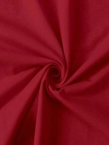 Camiseta de verano de talla grande con cuello redondo estampada con rosas rojas y mariposas - Rojo - Ver 5