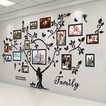 1pc Room Decor Acrylic Photo Frame Tree Branch Shape Mirror Wall Decoration, 2D Art Photo Frame Tree Shape, For Living Room Home Decor - Picture Frame - View 3