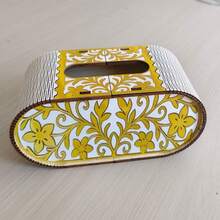 1pc Wooden 2D Plane Luxury Tissue Box, Chinese Style High-End Home Living Room Coffee Table Hotel Desktop Storage Box, Dining Room Paper Holder - Multicolor - View 7