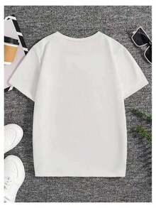 1 Piece Of Raggedy Ann & Andy Women's Plus Size Graphic Print T-Shirt, Casual Short Sleeve Crew Neck Tee, Medium Stretch Fabric, All-Season Comfort, Fashionable Summer Top, 180g 100% Cotton, Designs Are Fully Printed. Unisex. - 黑色 4 - 查看 9