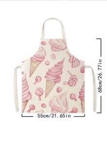 1pc, Cute Cat Pattern Polyester Apron, Suitable For Cooking, Baking, And Gardening - Can Be Used As Attire For The Kitchen And Dining. - Multicolor - View 3