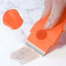 Adhesive Remover Scraper With Cover, Metal Blade Cleaning Scraper, Flat Scraper, Glue Remover Scraper, Plastic Scraper, Multi-Functional Cleaning Tool - A - View 1