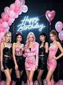 1pc Happy Birthday LED Neon Sign, Holiday Wall Decor, Home Party & Dorm Room Decoration, USB Powered, Ideal For Birthday Party Theme - Happy Birthday Light Board - View 3