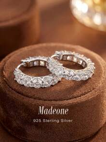 MADEONE 1对925纯银锆石水晶耳环，女士珠宝，精致创意耳环，精美珠宝礼品，适合女孩日常佩戴，约会，派对等各种场合。 - 款式5 - 查看 1