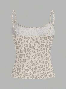 Set de 3 camisetas ajustadas de estilo minimalista casual con estampado de leopardo en blanco y negro, de estilo versátil adecuado para el verano - Multicolor - Ver 5