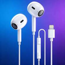 Lightning Wired Earphones, Compatible With IPhone 14/13/12/11/XR/XS/X/8/7/SE/Pro/Pro Max, With Built-In Remote Control For Music, Call And Volume, In-Ear Headphones With Lightning Connector, Hands-Free Calling, Track Control, Built-In Microphone - View 1