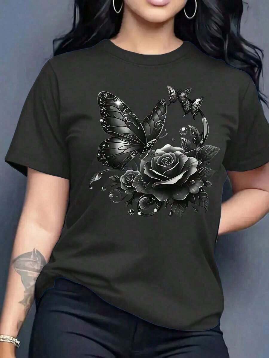 Tops para Mujer 2026 Primavera: Tops de Moda con Estampado de Letras, Camiseta de Algodón Puro con Cuello Redondo para Mujer, Diseño Sencillo, Cómoda y Transpirable, Adecuada para Uso Diario Casual, Versátil, Muestra un Estilo Natural y Elegante, Esencial para Fiestas de Verano, Entrega Local, Ropa de Verano Holgada y Cómoda.