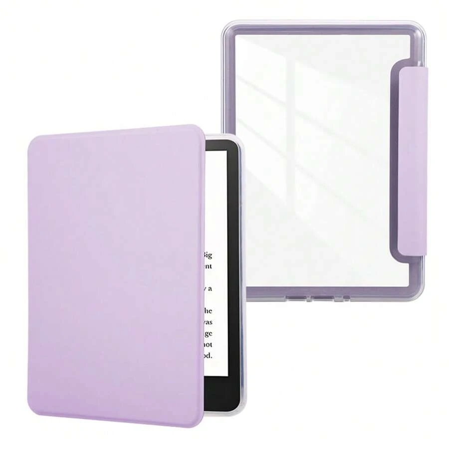 Ốp bảo vệ máy đọc sách điện tử cho Kindle (Thế hệ thứ 11 - Ra mắt năm 2024) (6 inch), Kindle Paperwhite thế hệ thứ 11 năm 2021, Kindle Paperwhite thế hệ thứ 12 năm 2024. Mặt lưng TPU trong suốt siêu mỏng với chức năng tự động bật/tắt màn hình thông minh. - Màu tím hoa cà - Xem 1