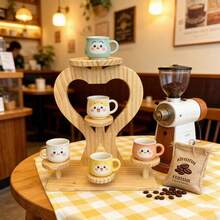 Natural Pine Wood Heart-Shaped Multi-Tier Display Rack, Multifunctional Desktop Storage Organizer, Can Be Used To Display Perfumes, Cosmetics, Small Decorations And Collectibles, Cute And Decorative Home Accessory - View 9