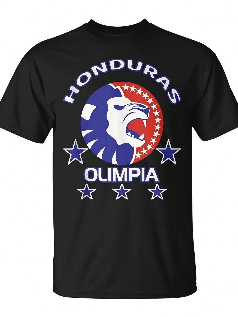 Club Deportivo Olimpia Honduras Futbol Honduras El Papa Sin Mangas Unisex para Uso Diario Algodón / 100% Algodón Camiseta Divertida de Navidad para Hombre Moda Urbana de Verano Camiseta Estampada Casual de Alta Calidad Cómoda Camiseta de Manga Corta Pura 220G - Negro - Ver 1