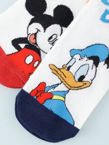 1/5 Đôi tất cổ ngắn nữ Disney - Họa tiết hoạt hình dễ thương Mickey và Donald Duck với logo tiếng Anh, đơn giản, đa năng - Phù hợp cho cả nam và nữ, làm quà tặng và mặc hàng ngày. - Nhiều màu - Xem 7