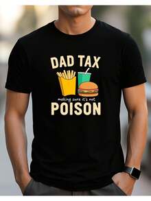 Camiseta de Hombre "Dad Tax" de Local Warehouse - Ropa Casual con Humor de Comida para Celebración del Día del Padre - Ropa Masculina - Negro - Ver 8