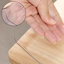 透明 PVC 0.25mm 厚桌墊，優雅設計，可裁剪桌布，多種尺寸可選，易於清潔，適用於廚房、客廳、臥室、餐廳桌面保護，家居裝飾禮品，家居裝飾配件，可裁剪桌布 - 白色 - 查看 3