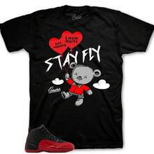 Diseño de camiseta para combinar con zapatillas retro del juego 12 Flu camiseta con zapatillas Money over Love - forma - Ver 1