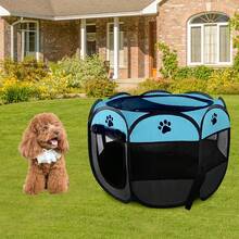 1pc Foldable Octagonal Pet Tent - Made Of Scratch-Resistant Oxford Cloth, Top-Open Design, Spacious Indoor/Outdoor Portable Shelter Suitable For Cats, Dogs, Puppies And Other Small Pets, Easy To Store, Portable Pet House, Traditional Protective Mesh Panels - Multicolor - View 2