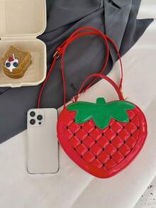 New Girl's Cute Strawberry Crossbody Bag, Coin Purse, Decorative Small Bag For Boy And Girl - Red - View 3