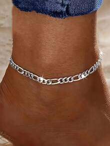 1pc Stainless Steel Anklet - Minimalist Chain Design, Suitable For Daily Wear And Vacation - one-size - View 1
