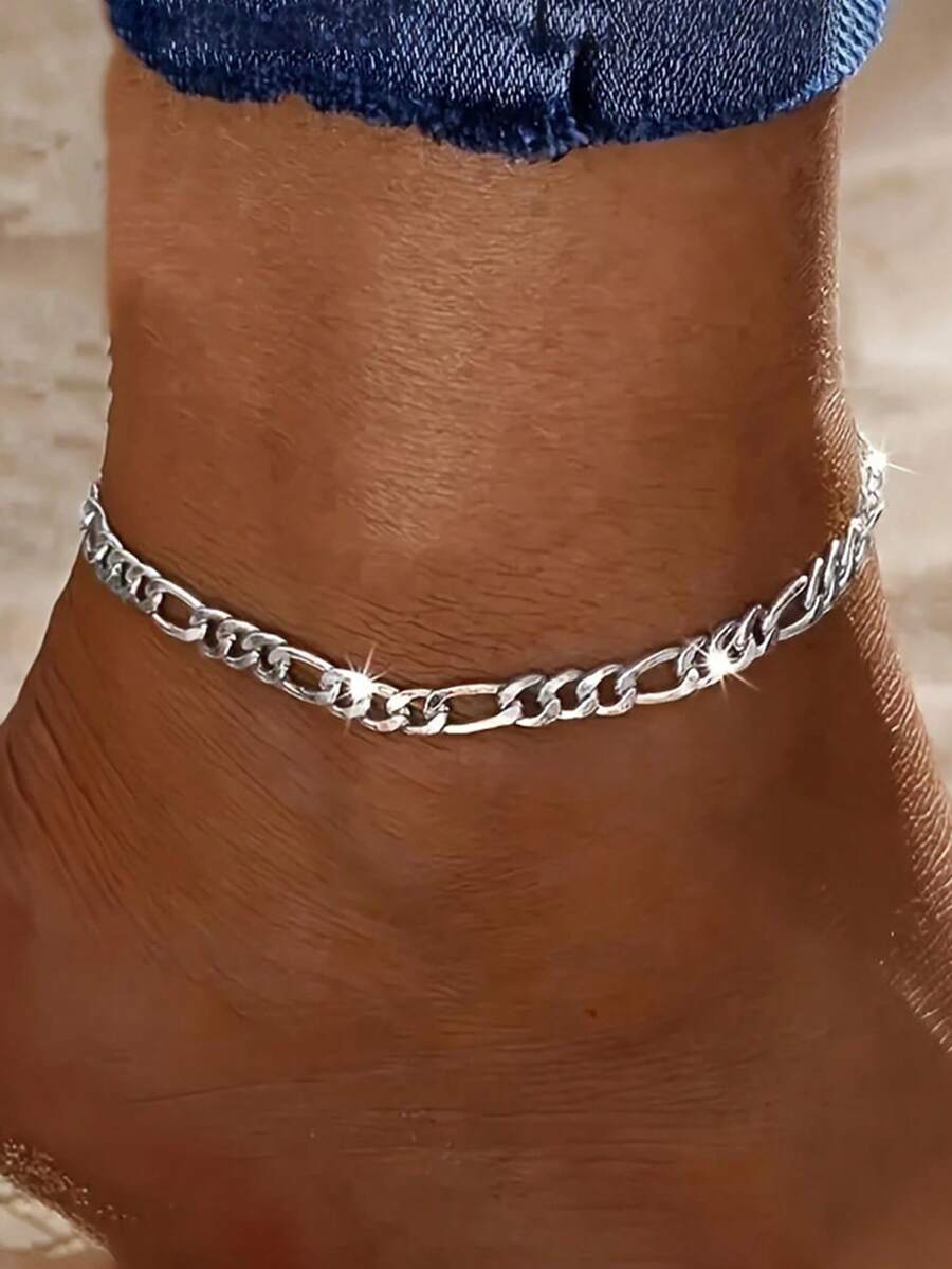 1pc Stainless Steel Anklet - Minimalist Chain Design, Suitable For Daily Wear And Vacation - one-size - View 1