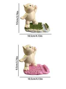 1pc Soft Squeeze Stress Relief Poop Bear Phone Holder, Multifunctional Cute Cartoon Desktop Stand, Stable Support For Watching Videos, Creative Decorative Accessory For Home, Office, Dorm - Phone Stand - View 5