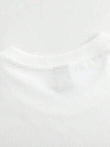 1 Piece, Plus Size, Women's Plus Size Clothing, Women's Plus Size T-Shirt, Casual Short Sleeve Crew Neck Top, Medium Stretch Fabric, Washed, Comfortable Fit For All Seasons, Women's T-Shirt, Unique 2D Flat Print T-Shirt, Comfortable Fit, 2D Flat 180g 100% Cotton - 白色 - 查看 5