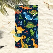 1条超大号超细纤维沙滩毯，超强吸水沙滩巾，适合旅行、游泳池、潜水、冲浪、瑜伽、露营等场合，多种尺寸可选，沙滩、泳池、旅行、露营、瑜伽必备用品 - 恐龍插畫 - 查看 5